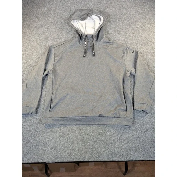 Nike Mens Therma-FIT Hoodie Gray Fleece Pullover Training Sweatshirt Large #2354