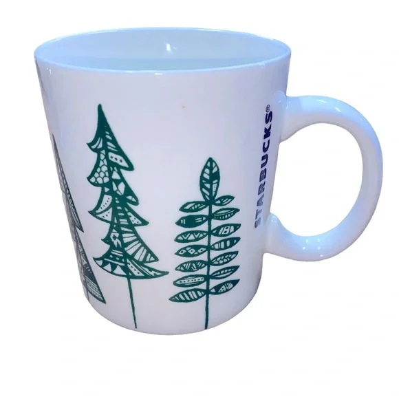 Starbucks Green Christmas trees Christmas coffee mug