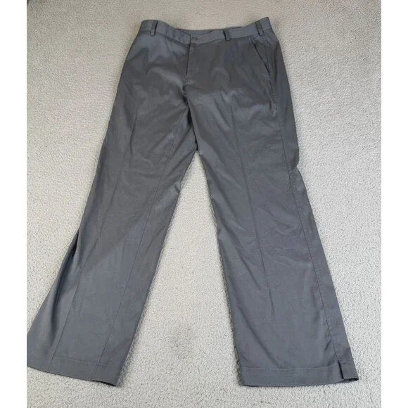 NIKE Golf Chino Pants Mens 34x32 Gray Dri Fit Performance Stretch Flat Front