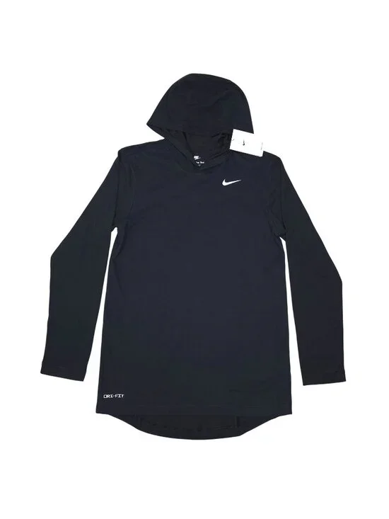 Nike Mens Dri-FIT Long Sleeve Hoodie Tee Shirt Size Small Black