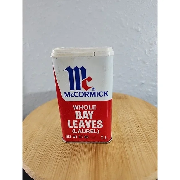 Vintage Spice Tin McCormick Whole Bay‎ Leaves (Laurel) Decor
