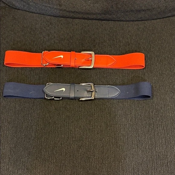 Nike Men's Bundle of Orange and Blue Adjustable Stretch Elastic Belts