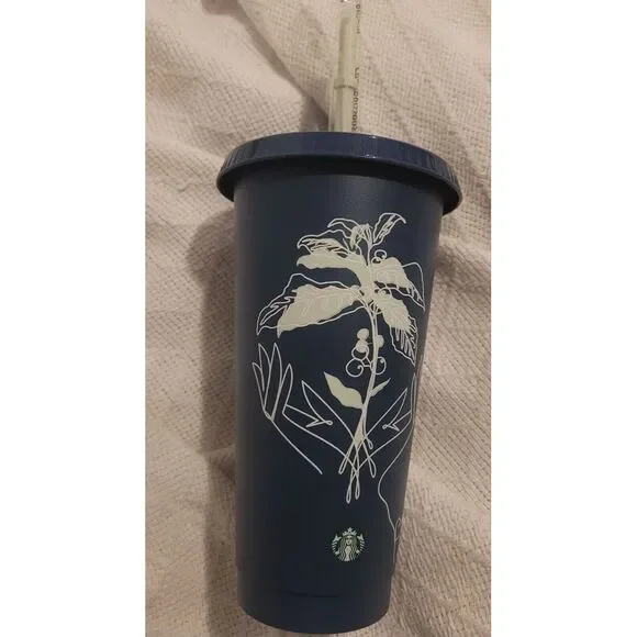 starbucks earth day cup Cold 24 Oz Teal Fan New‎