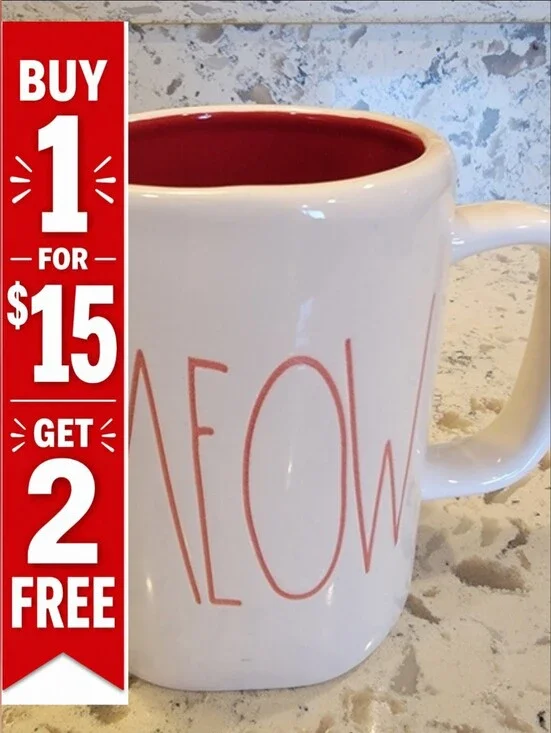 Rae Dunn Meow Mug‎ Red