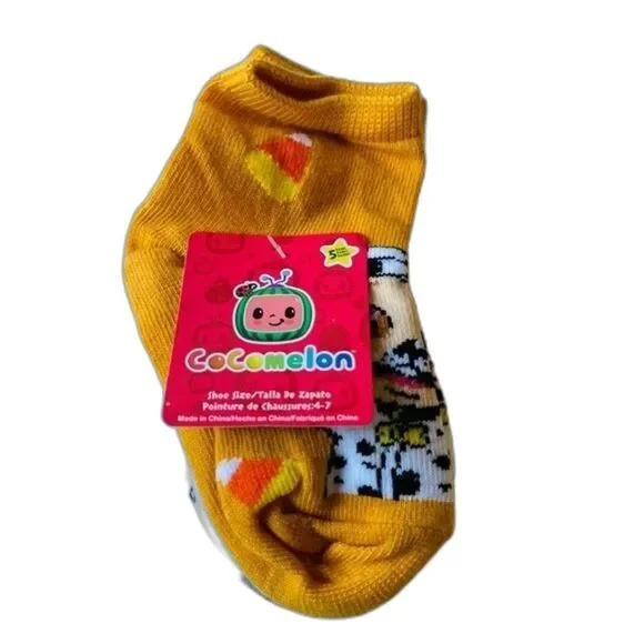 COCOMELON KIDS SOCKS 5 pairs shoe size 4-7 NWT