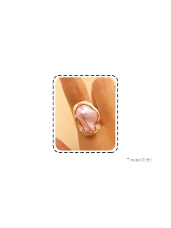 Irregular Baroque Pearl Open Adjustable Ring Statement Ring Minimalist Elegant