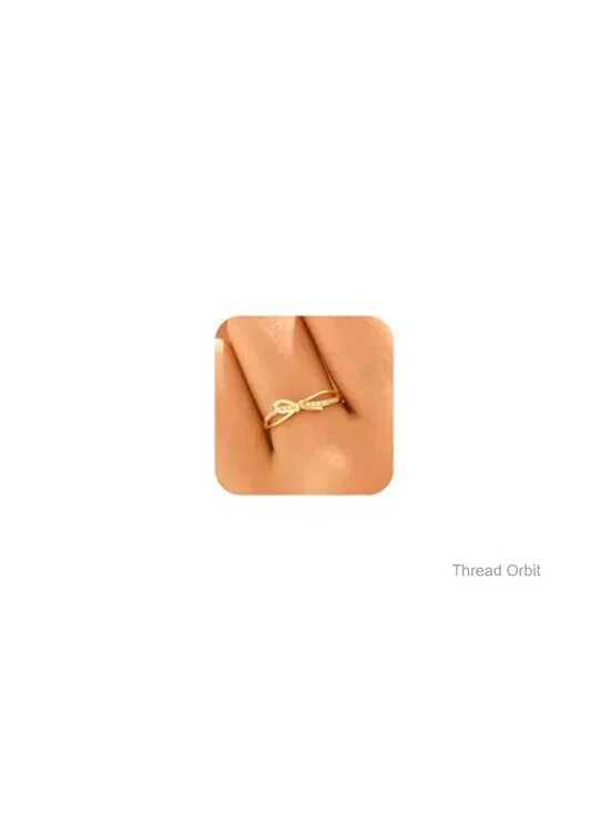 925 Sterling Silver CZ Bow Knot Adjustable Ring 14K Gold Plated Dainty