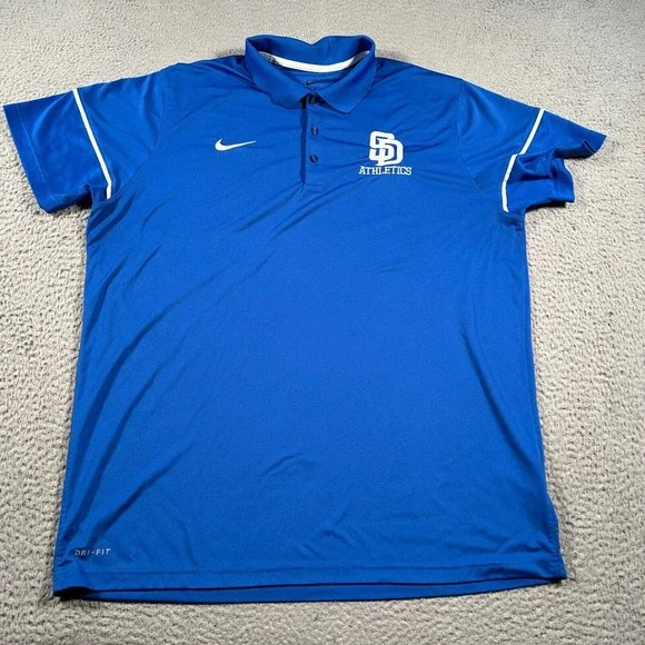 Nike San Diego Padres Polo Shirt Men XL Blue Dri-Fit MLB Baseball‎ Sports