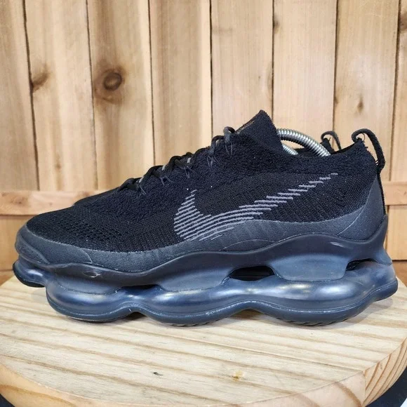 Nike Air Max Scorpion Flyknit Shoes Mens 11 Triple Black Running Sneakers