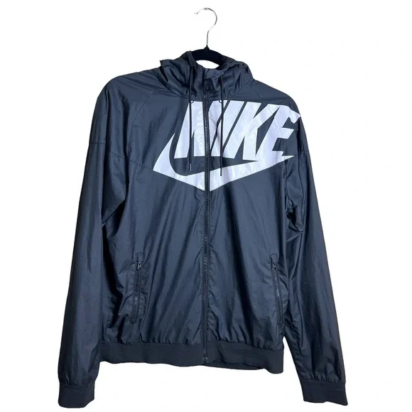 Nike Windrunner Full Zip Jacket Black Broken‎ Zipper Men M