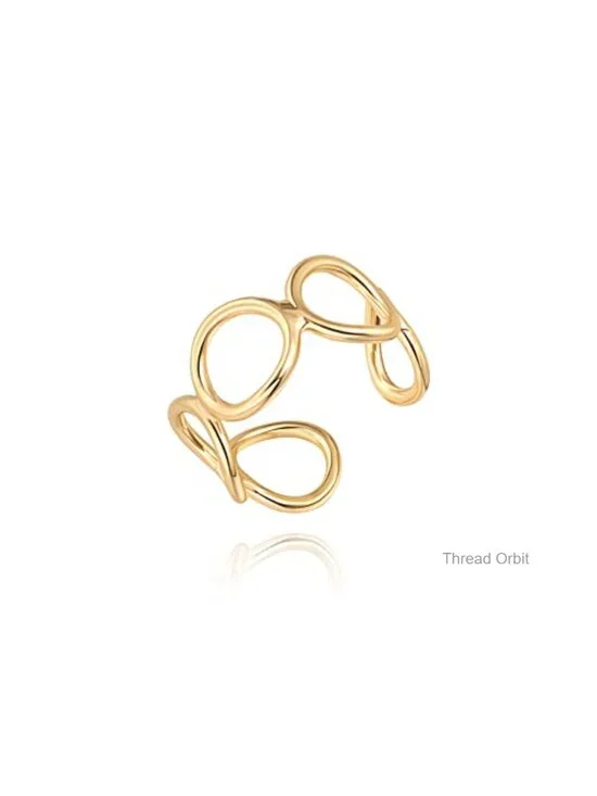 18k Gold Plated Adjustable Circle Ring CZ Stacking Knuckle Rings Fashion Jewelry