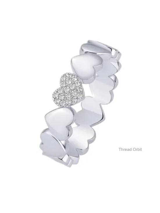 14K Gold Plated Heart Stackable Rings for Women Love Valentines Statement