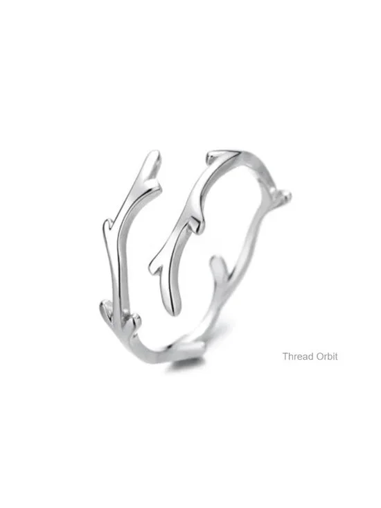 Adjustable Leaf Stackable Rings for Women with CZ Stones Stacking Open Band