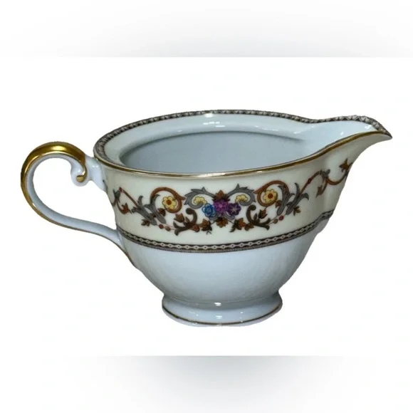 Vtg Meito Ivory China Creamer Royal Embassy Occupied Japan 22 Kt Gold 3