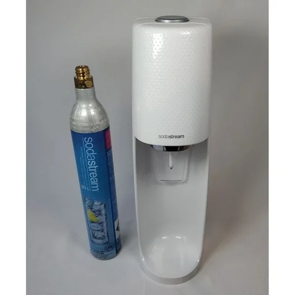 SodaStream Fizzi SPT-001 Sparkling Water Machine White and Chrome + CO2 Canister