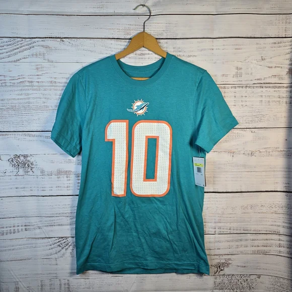 Nike Miami Dolphins Football Hill‎ #10 Graphic Tee NWT Men’s Small Aqua NFL