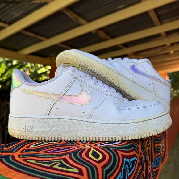 Nike Air Force 1 Low Iridescent Pixel Swoosh Sneakers Men Size 9 CV1699100 Shoes