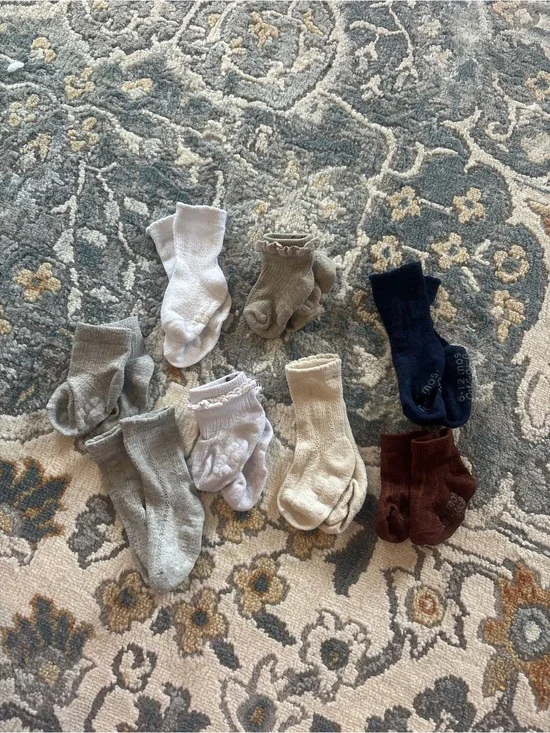 Cat & Jack Toddler Sock Lot in White, Gray, Tan, Brown, Navy