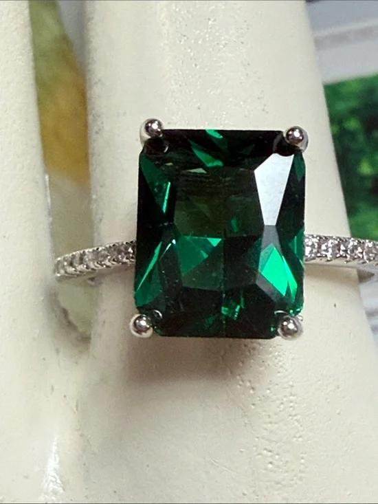 4 CT UGI CERTIFIED Emerald Green Solitaire 925 Sterling Silver NEW