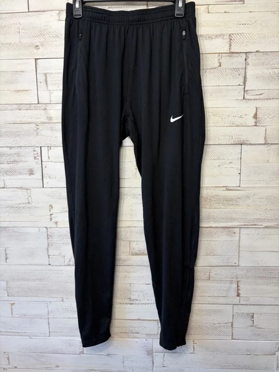 Nike Black Athletic Track Pants with Swoosh dri fit size small mens