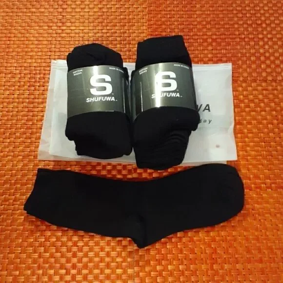 10 Pairs Unisex Cotton Black Crew Socks New In Package