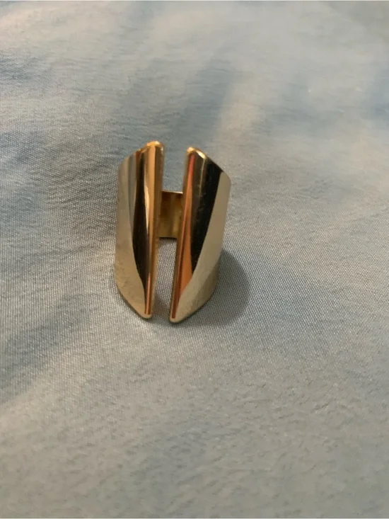 Polished Solid Brass Open Split Band Ring - Women's Fashion Accessory