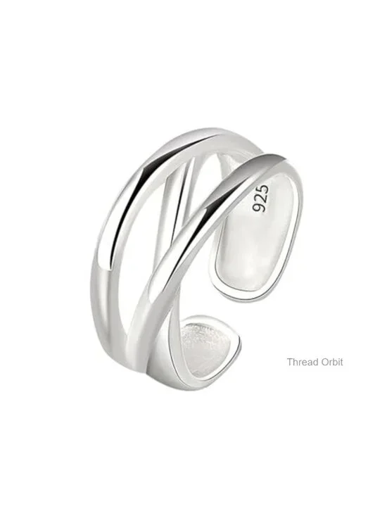 925 Sterling Silver Band Ring Adjustable Chunky Statement Ring Thumb Ring