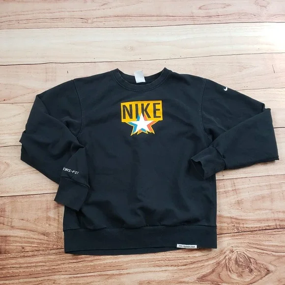 Nike Sweater Mens Small Black Yellow Standard Issue Basketball Sweatshirt‎ Adult