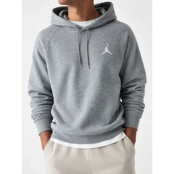 Air Jordan Gray Pullover Hoodie XL Men's Jumpman Fleece Athletic Sweatshirt