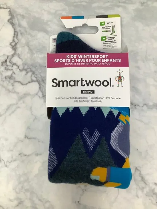 Smartwool Kids Medium Twilight Blue Wintersport OTC Merino Wool Socks OS26-25