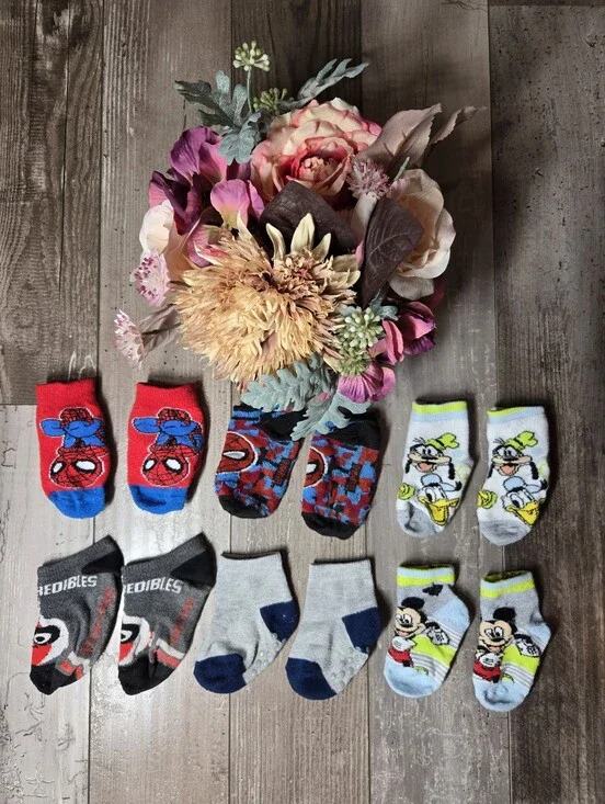 Disney Kids Character Socks Bundle – Infant Size – 6 Pairs
