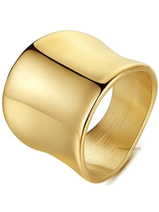 20mm Chunky Wide Stainless Steel Wedding Band Promise Anniversary Ring