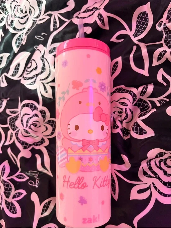 Sanrio Hello Kitty Pink Travel Cup with Floral Pattern