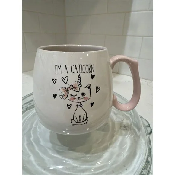Caticorn Ceramic Mug Cat & Unicorn 18 oz Very Cute & Unique!