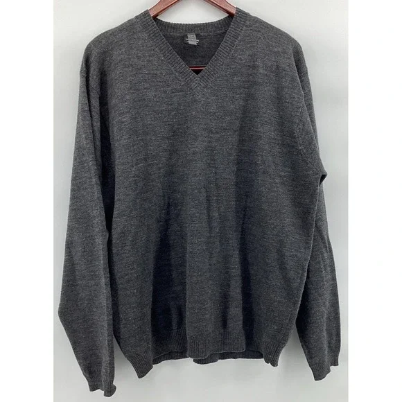 Nike Golf V-Neck 100% Merino Wool Knit Sweater Long Sleeve Men's Size Large VTG