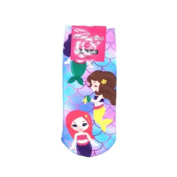 Rainbow the Mermaid Ankle Girl Socks One Size