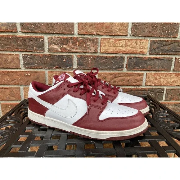 Rare Vintage Nike Dunk Low 2003 Team Red Burgundy‎ White 624044-613 Size 13
