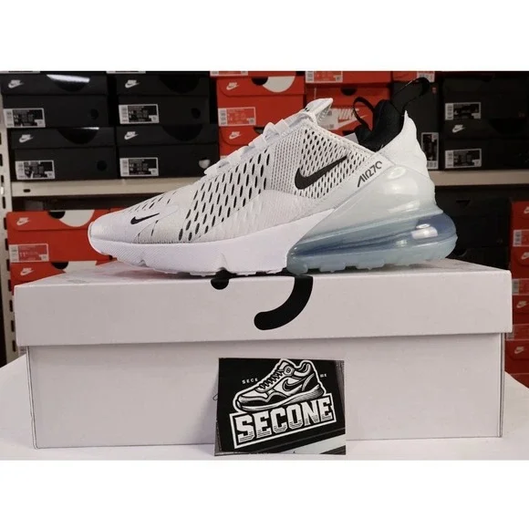 Nike Air Max 270 White Black Mens Running Shoes AH8050-100 Sneaker SIZE 11