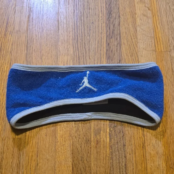 Nike Blue Gray‎ Jordan Jumpman Swoosh Terry Headband Sweatband