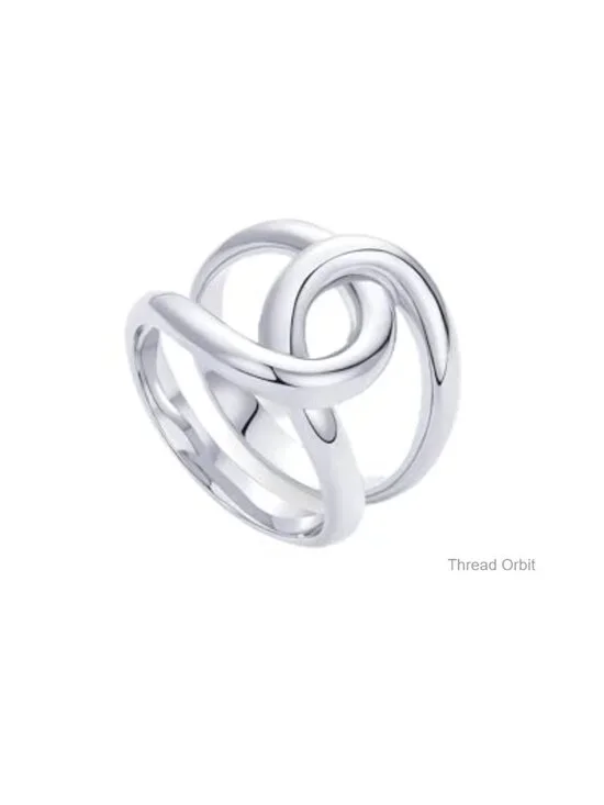 14K Gold Plated Chunky Interlock Statement Ring Women Band Stackable