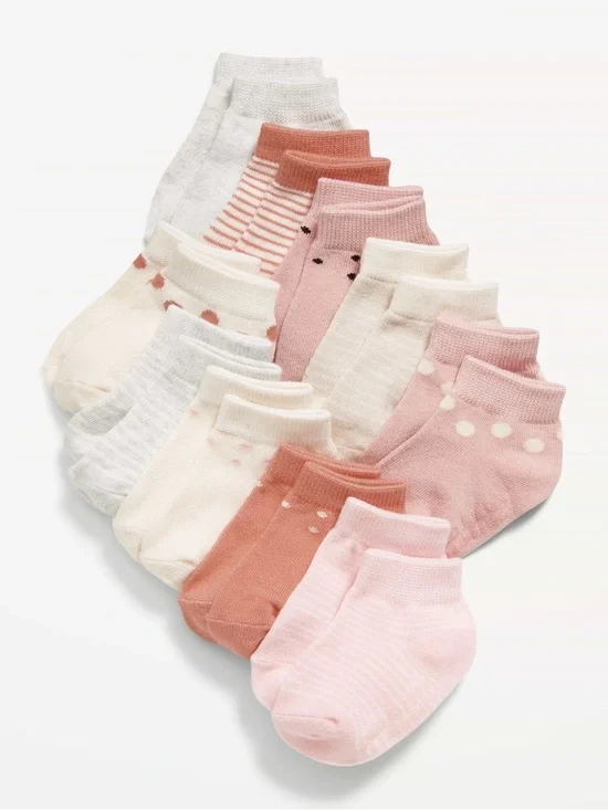 🆕 RESERVED VNTD 10-Pack Old Navy Toddler Girls Unisex Ankle Socks 4T/5T Pink