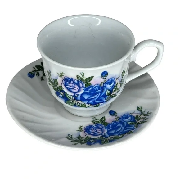 Vintage‎ Blue Floral Cup & Saucer