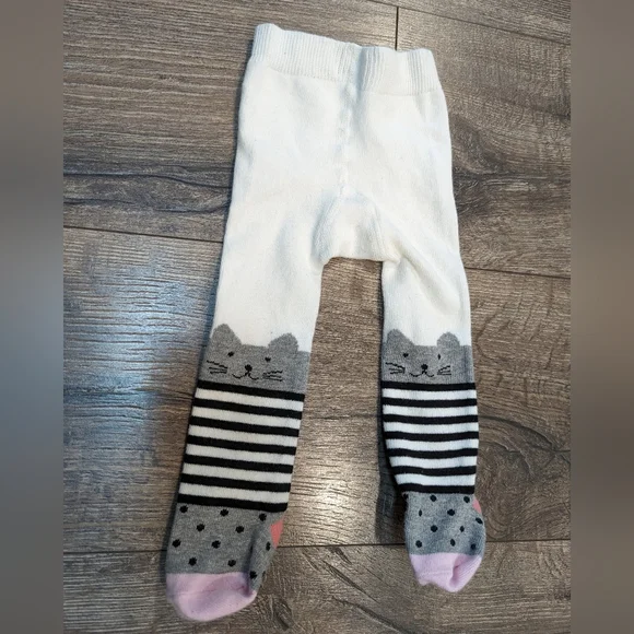 0-6 Month Baby Girl Opaque Knit Cat Tights by ED Ellen DeGeneres Like New