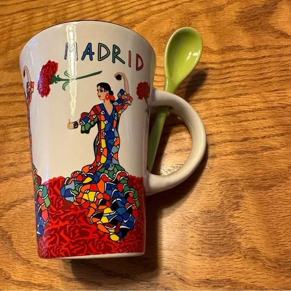 Souvenir Coffee Mug With Spoon . New