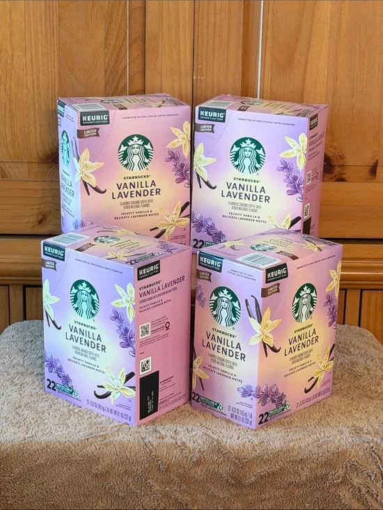 Starbucks Vanilla Lavender Kcups - 4 boxes of 22ct each. 88 kcups total.