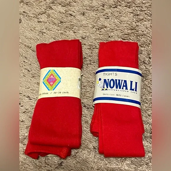 Boutique NWT Girls Red‎ Tights 12m 2y 8Y