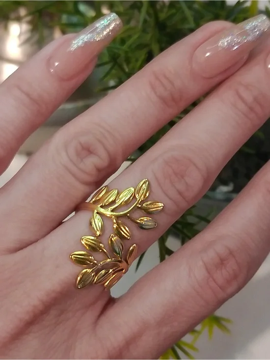 18K Gold Plated Forever Shine Leaves Ring