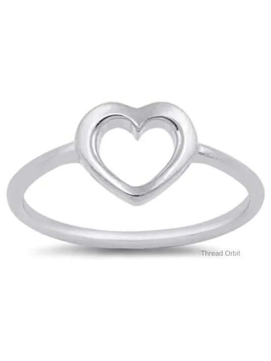 Minimalist Heart Statement Ring for Women Wedding Engagement