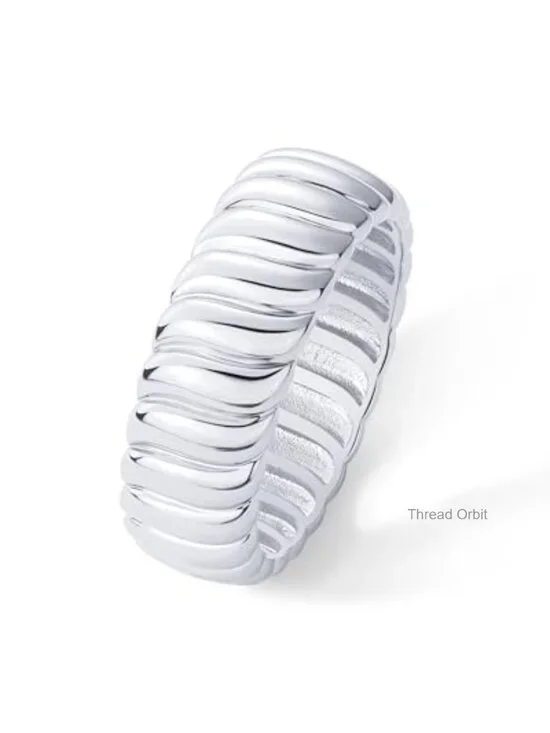 Chunky 7mm Wide Band Ring - 14K Gold Plated Statement Ring