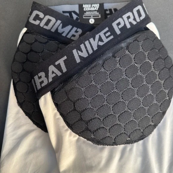 Nike Pro Combat Padded‎ Compression Shorts Mens L White Hyperstrong Dri-FIT
